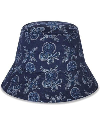 Etro Sombrero de pescador con motivo floral - Azul
