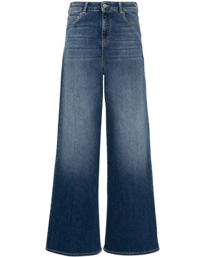 Emporio Armani Jeans J1C a gamba ampia con applicazione - Blu