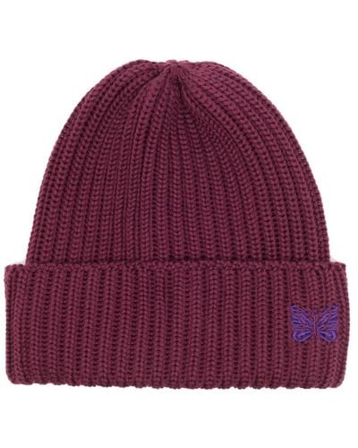 Needles Logo-embroidered Beanie Beanie - Purple