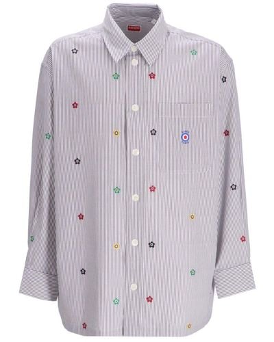 KENZO Overhemd Met Bloemenprint - Grijs