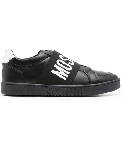 Moschino Logo-print Slip-on Sneakers - Black