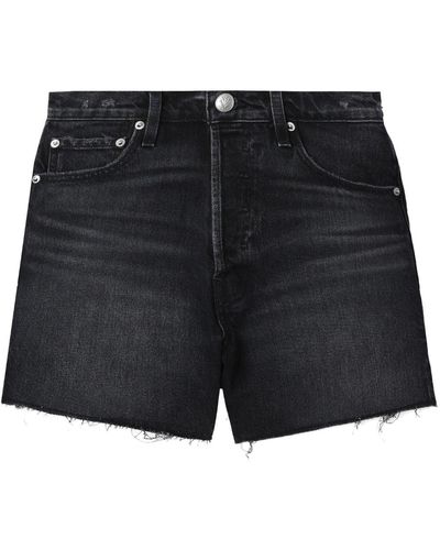 Rag & Bone Jeans-Shorts mit hohem Bund - Schwarz
