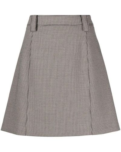 PS by Paul Smith Houndstooth-pattern A-line Skirt - Gray