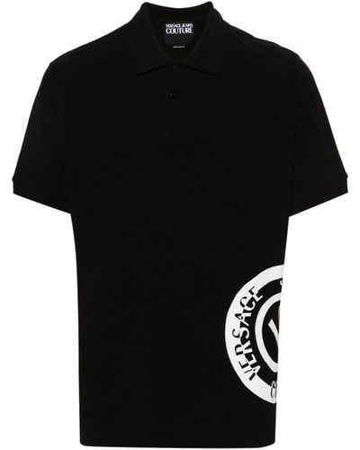 Versace Jeans Couture Poloshirt Met Embleem - Zwart