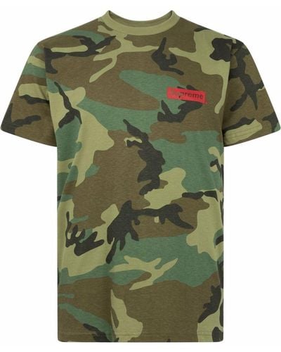 Supreme T-Shirt mit Camouflage-Print - Grün