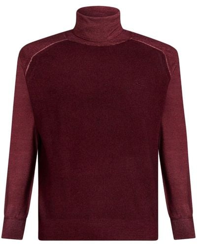 Etro Pegaso-appliqué Wool Sweater - Red