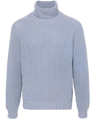 Dell'Oglio Roll-neck Cashmere Sweater - Blue