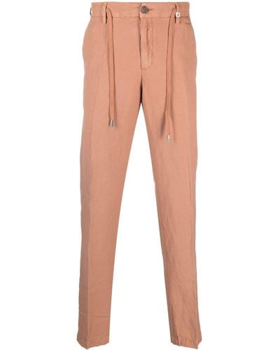 Myths Drawstring-waist Lyocell-linen Chino Trousers - Pink