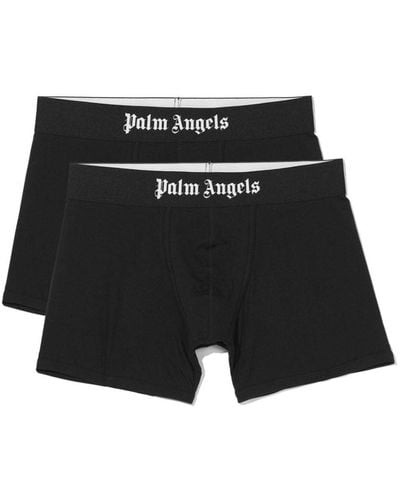 Palm Angels Lot de deux boxers à bande logo - Noir