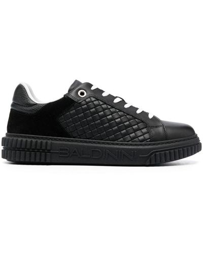 Baldinini Embossed-logo Leather Sneakers - Black