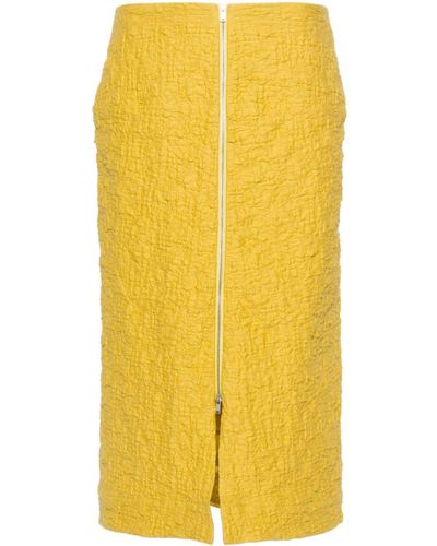 Jil Sander Cloqué Midi Skirt - Yellow