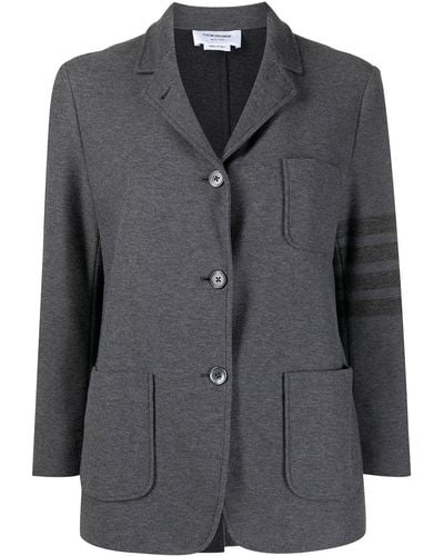Thom Browne 4-bar Stripe Twill Sack Jacket - Grey