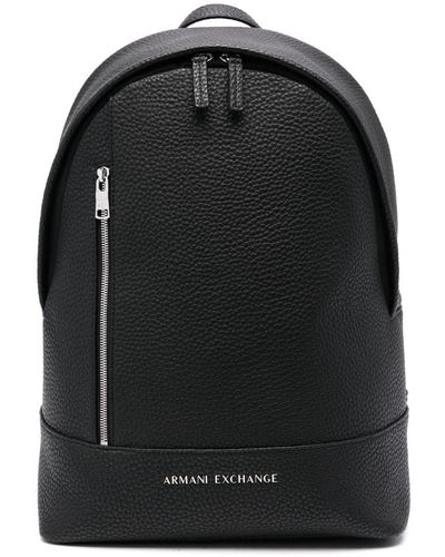Armani Exchange Logo-plaque Backpack - Black