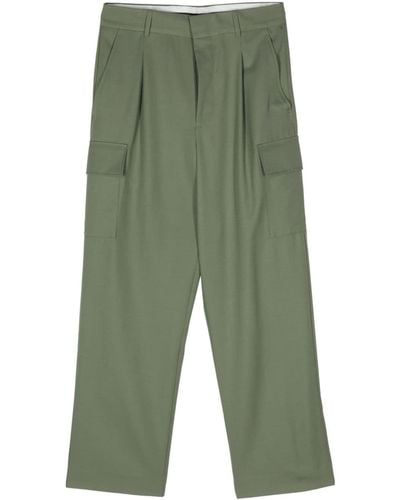 Drole de Monsieur Straight-leg Twill Cargo Trousers - Green