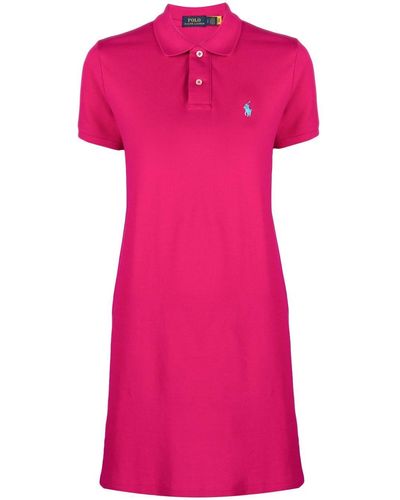 Polo Ralph Lauren Embroidered Polo-pony Dress - Pink