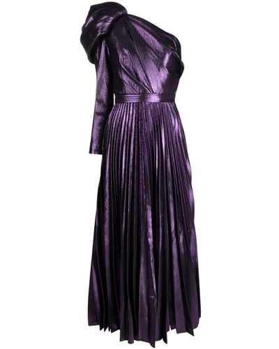 Solace London Sawyer One-shoulder Maxi Dress - Purple