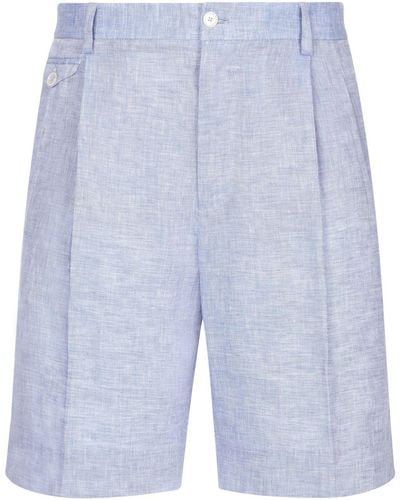 Dolce & Gabbana Shorts aus Leinen - Blau