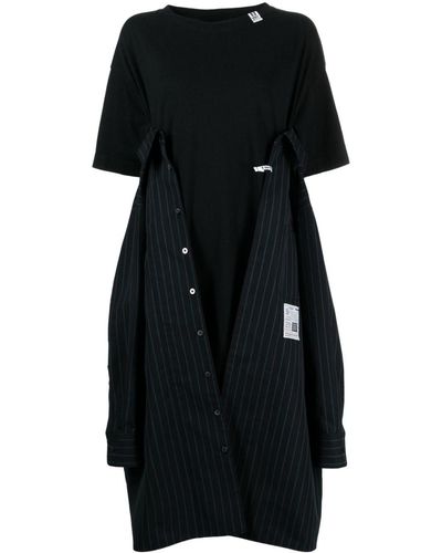 Maison Mihara Yasuhiro Vestido a capas - Negro