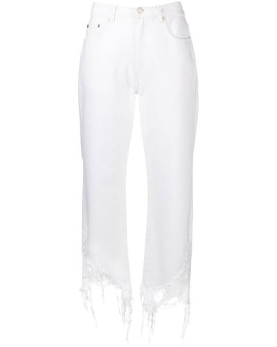 Stella McCartney Distressed Straight-leg Jeans - White