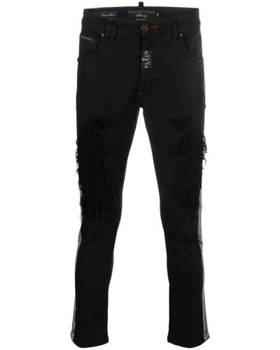 Philipp Plein Skinny-Jeans mit Streifen - Schwarz