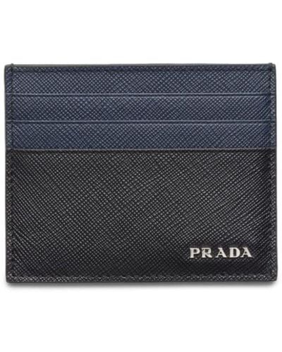Prada Saffiano leather card holder - Blau