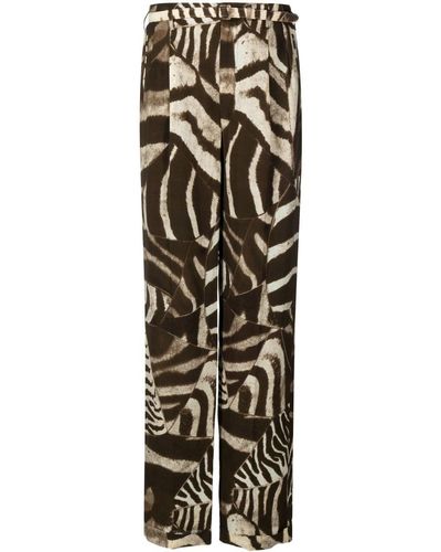 Ralph Lauren Collection Pantalones Stamford con estampado de cebra - Marrón