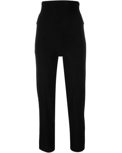 Norma Kamali High-waisted Slim-fit Trousers - Black