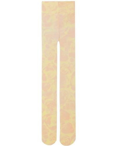 Burberry Rose-print Tights - White