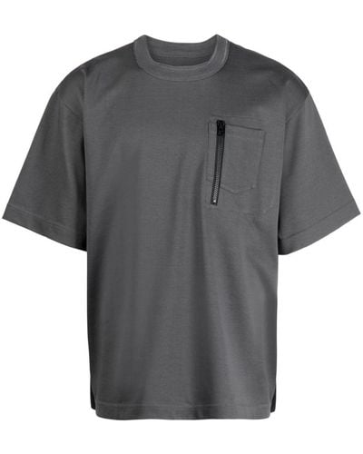 Sacai Multi-pocket Cotton T-shirt - Grey