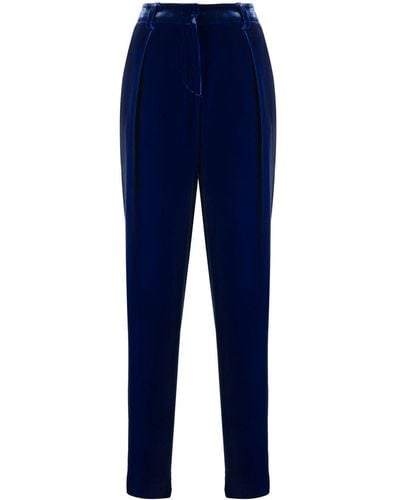 Giorgio Armani Straight-leg Velvet Pants - Blue