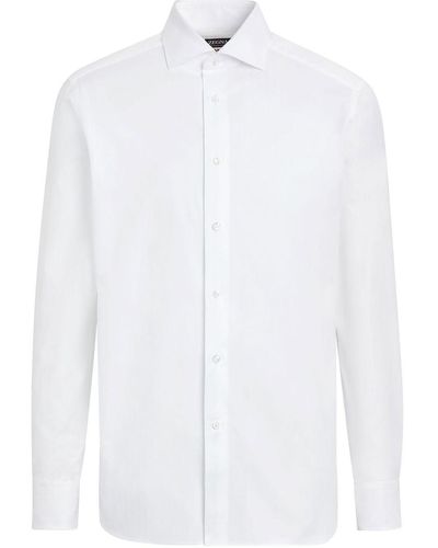 ZEGNA Camisa slim de vestir - Blanco