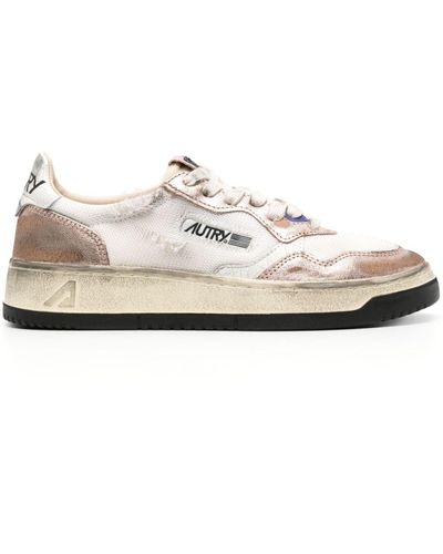 Autry Super Vintage Distressed Sneakers - White