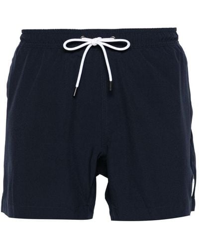 Michael Kors Rubberised-logo Swim Shorts - Blue
