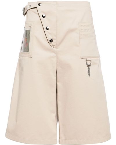 Chopova Lowena Wide-leg Cotton Shorts - Natural