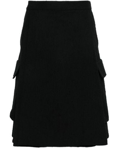 Versace Logo-patch Tweed Shorts - Black