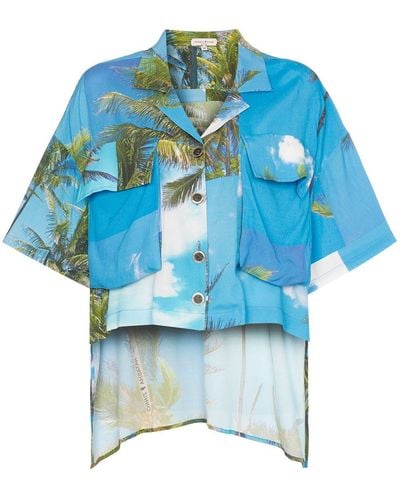 Natasha Zinko Shirt Met Hawaiiaanse Print - Blauw