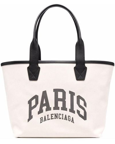Balenciaga Bolso shopper Cities Paris - Blanco