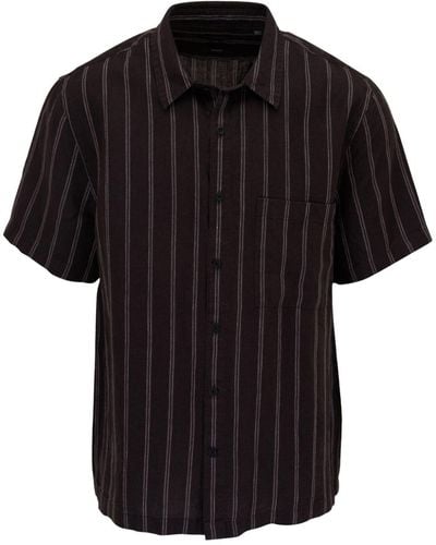 Vince Striped Short-sleeve Shirt - Black