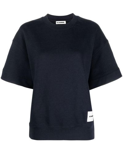 Jil Sander Camiseta con parche del logo - Azul