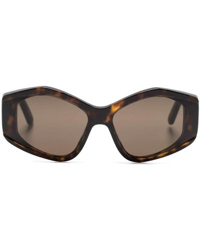 Balenciaga Cat-Eye-Sonnenbrille mit Logo-Print - Braun