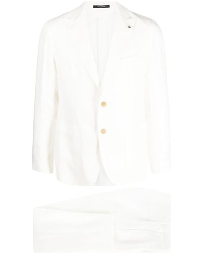 Tagliatore Peak-lapels Single-breasted Suit - White