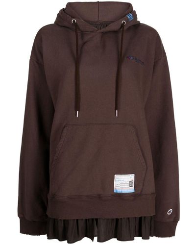 Maison Mihara Yasuhiro Sudadera con capucha y parche del logo - Marrón