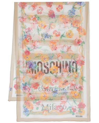 Moschino Fular con estampado floral - Blanco
