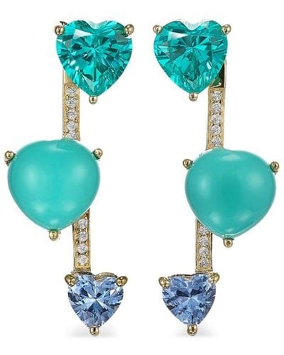 Anabela Chan 18kt Gold Pendulum Multi-stone Earrings - Blue