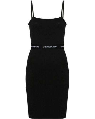 Calvin Klein ロゴジャカード ミニドレス - ブラック
