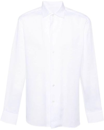 Brioni Slub-texture Linen Shirt - White