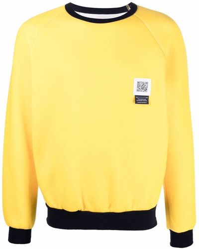 Fumito Ganryu Sweater Met Logopatch - Geel