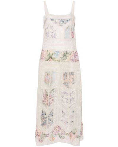 Zimmermann Halliday floral-print lace dress - Weiß
