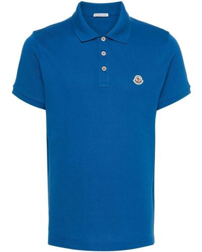 Moncler Poloshirt mit Logo-Patch - Blau