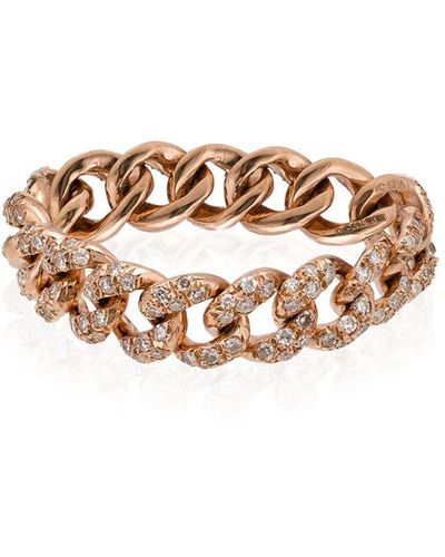 SHAY 18kt Rose Gold Chain Link Ring - White